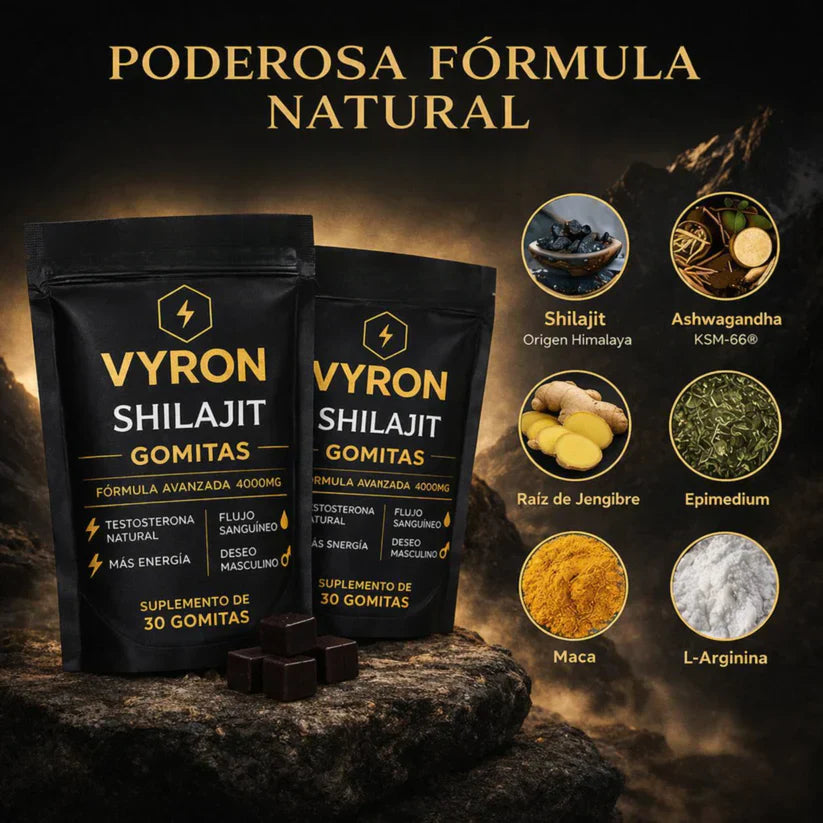 VYRON Shilajit 4000mg en Gomitas - Mas Energía y Deseo maculino